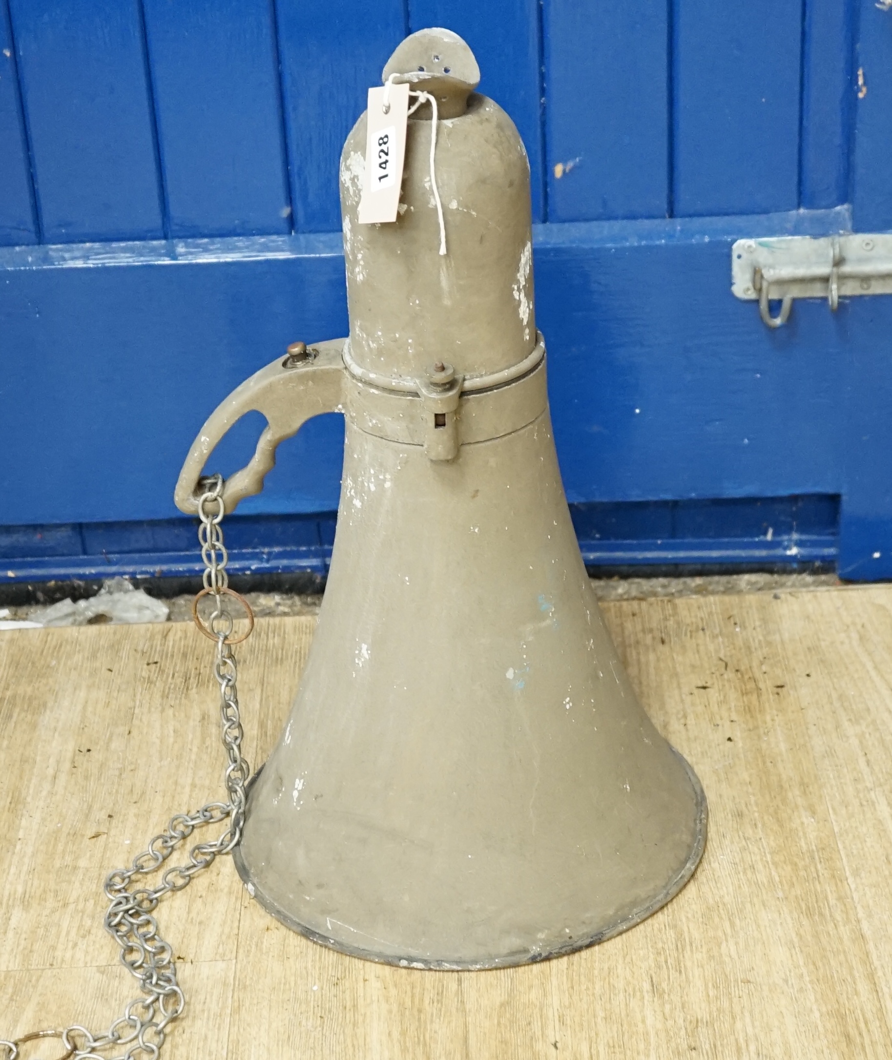 A World War II megaphone, 55cm high